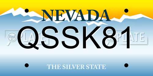QSSK81 Nevada License Plate