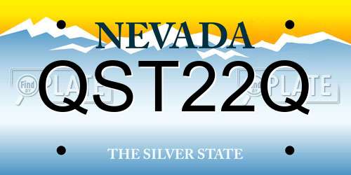QST22Q Nevada License Plate