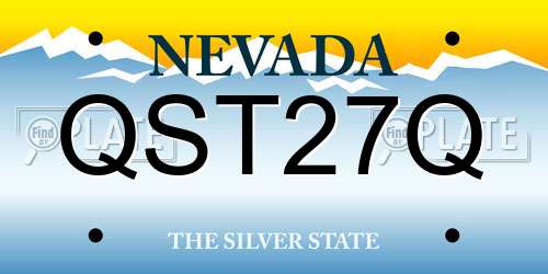 QST27Q Nevada License Plate