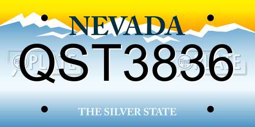QST3836 Nevada License Plate