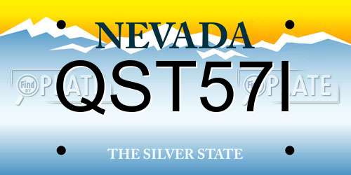 QST57I Nevada License Plate