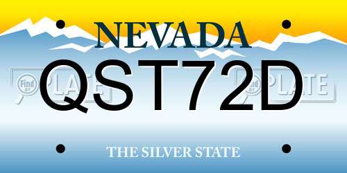 QST72D Nevada License Plate