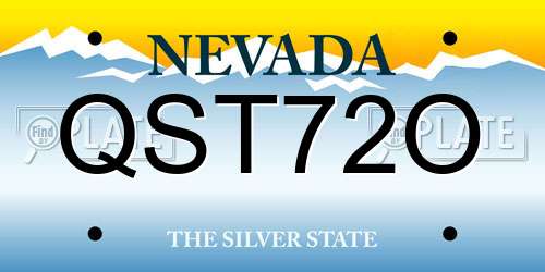 QST72O Nevada License Plate