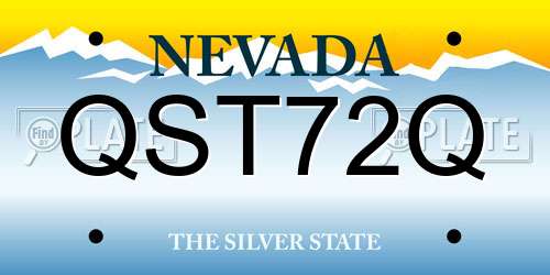QST72Q Nevada License Plate