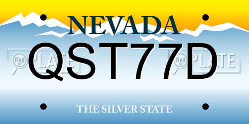 QST77D Nevada License Plate