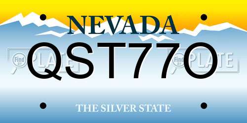 QST77O Nevada License Plate