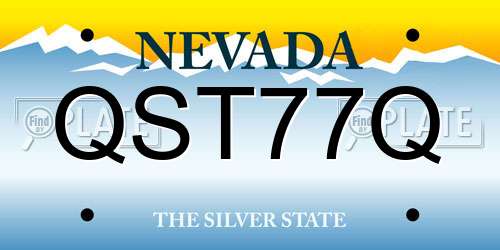 QST77Q Nevada License Plate