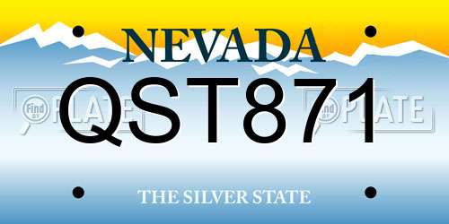 QST871 Nevada License Plate