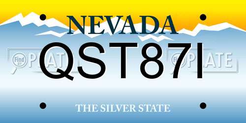 QST87I Nevada License Plate