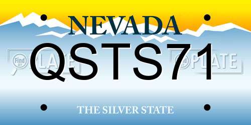 QSTS71 Nevada License Plate