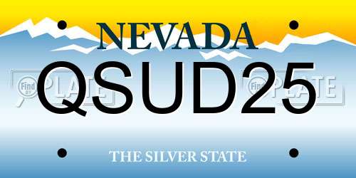 QSUD25 Nevada License Plate
