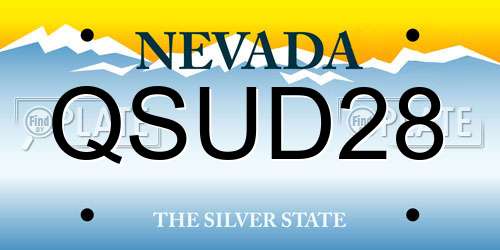 QSUD28 Nevada License Plate