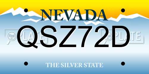 QSZ72D Nevada License Plate