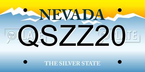QSZZ20 Nevada License Plate