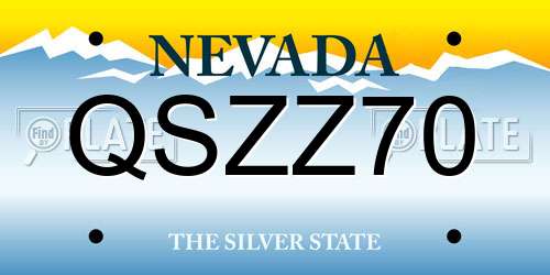 QSZZ70 Nevada License Plate