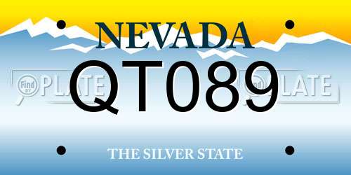 QT089 Nevada License Plate