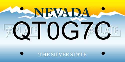QT0G7C Nevada License Plate