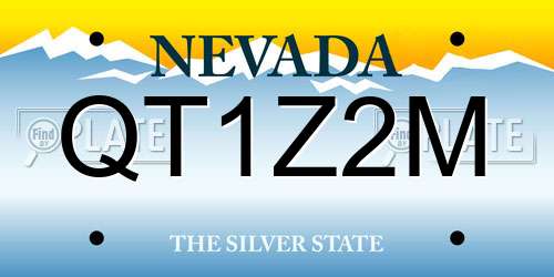 QT1Z2M Nevada License Plate