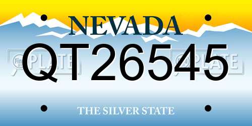 QT26545 Nevada License Plate