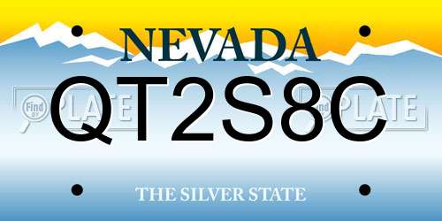 QT2S8C Nevada License Plate