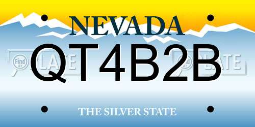QT4B2B Nevada License Plate