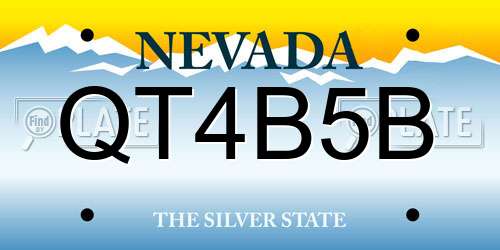 QT4B5B Nevada License Plate