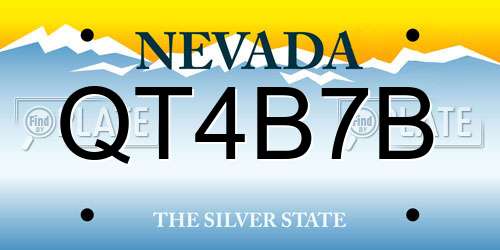 QT4B7B Nevada License Plate