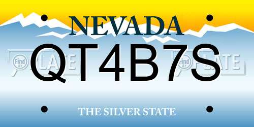 QT4B7S Nevada License Plate