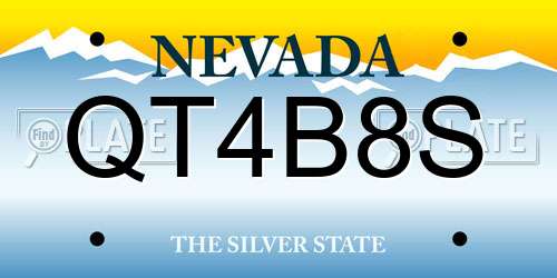 QT4B8S Nevada License Plate