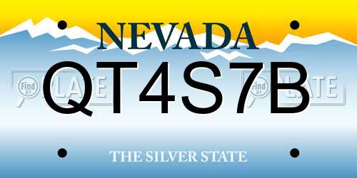 QT4S7B Nevada License Plate