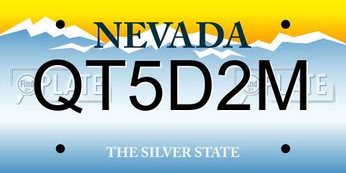 QT5D2M Nevada License Plate