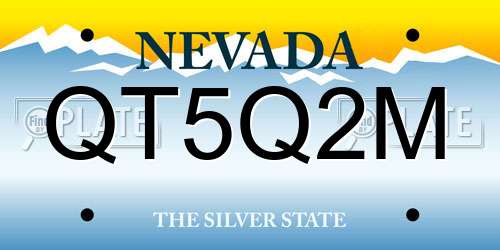 QT5Q2M Nevada License Plate