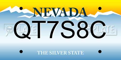 QT7S8C Nevada License Plate