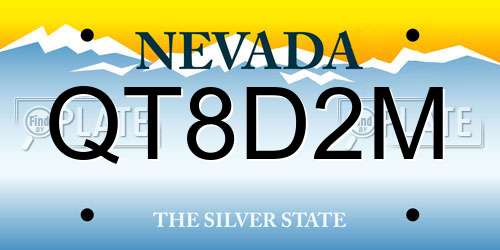 QT8D2M Nevada License Plate