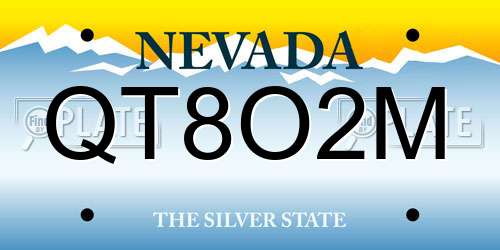 QT8O2M Nevada License Plate
