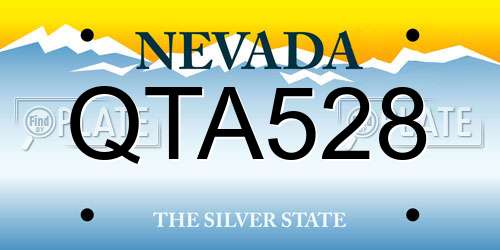 QTA528 Nevada License Plate