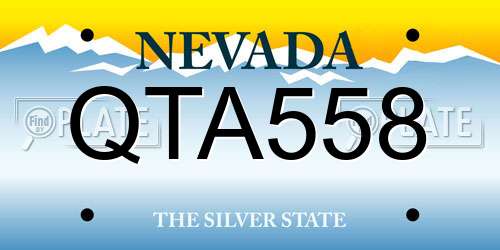 QTA558 Nevada License Plate