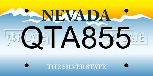 QTA855 Nevada License Plate