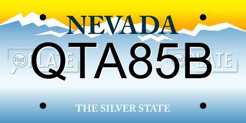 QTA85B Nevada License Plate