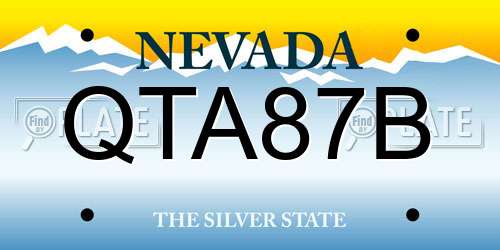 QTA87B Nevada License Plate