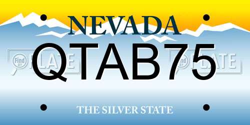 QTAB75 Nevada License Plate