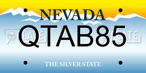 QTAB85 Nevada License Plate