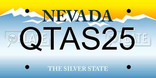 QTAS25 Nevada License Plate