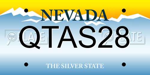 QTAS28 Nevada License Plate
