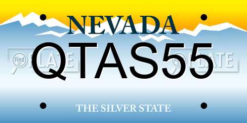 QTAS55 Nevada License Plate