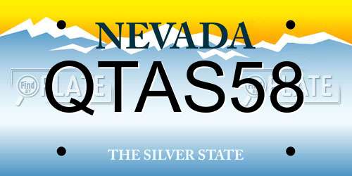 QTAS58 Nevada License Plate