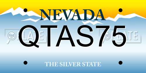 QTAS75 Nevada License Plate