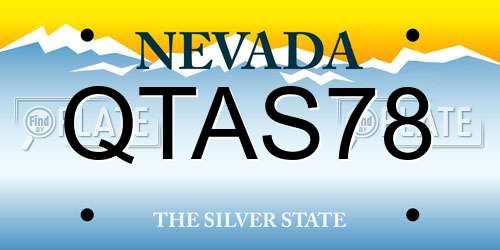 QTAS78 Nevada License Plate
