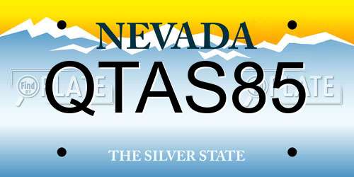 QTAS85 Nevada License Plate