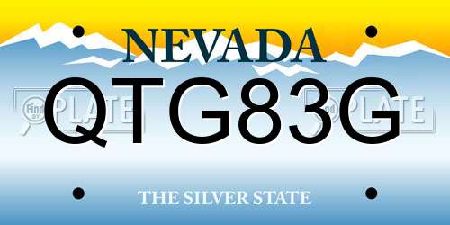 QTG83G Nevada License Plate